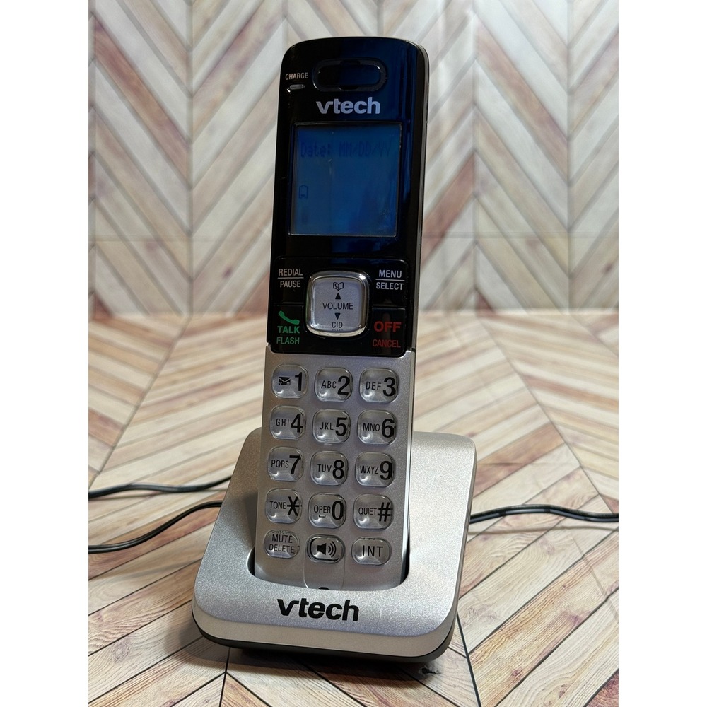 Vtech CS6409 Cordless Expansion Handset with Charging Cradle Silver Black
